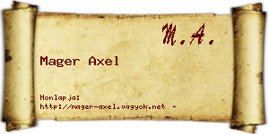 Mager Axel névjegykártya