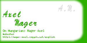 axel mager business card